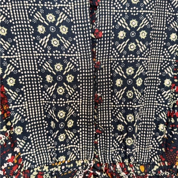 🎯 Knox Rose Maxi Dress Womens Large Night Sky Paisley Button Front Boho Cottage - Picture 5 of 9